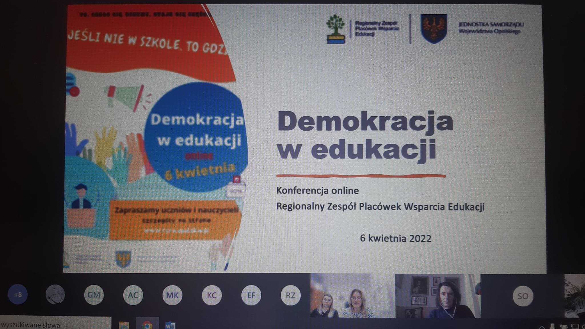 Uczniowie I LO na konferencji „Demokracja w edukacji”; 06.04.22