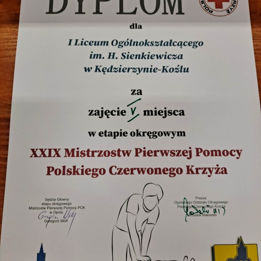 Rejonowe zawody Drużyn Pierwszej Pomocy w Opolu z udziałem I LO, maj 2023