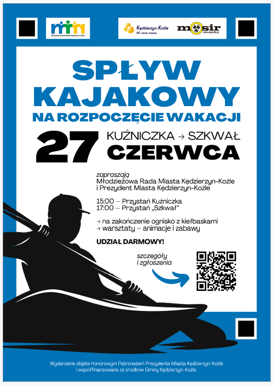 Spływ kajakowy – ogłoszenie Młodziezowej rady Miasta